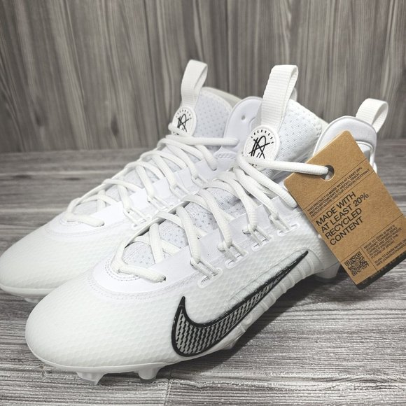 Nike Men\'s Huarache 9 Elite Mid LAX White Lacrosse Cleats - Men\'s Size 8.5 - NEW main image 11